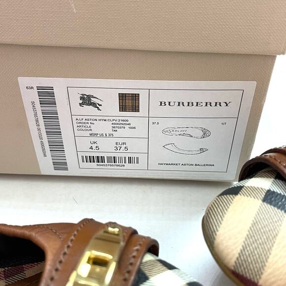 Like NEW Burberry Plaid Haymarket Aston Ballerina Flats EU 37.5 - Picture 14 of 14